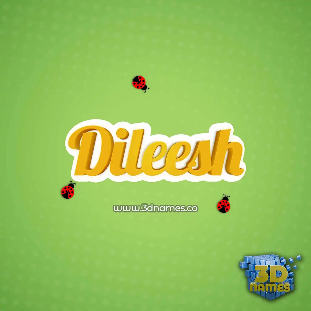 dileesh in Ladybugs style - 3D name wallpaper