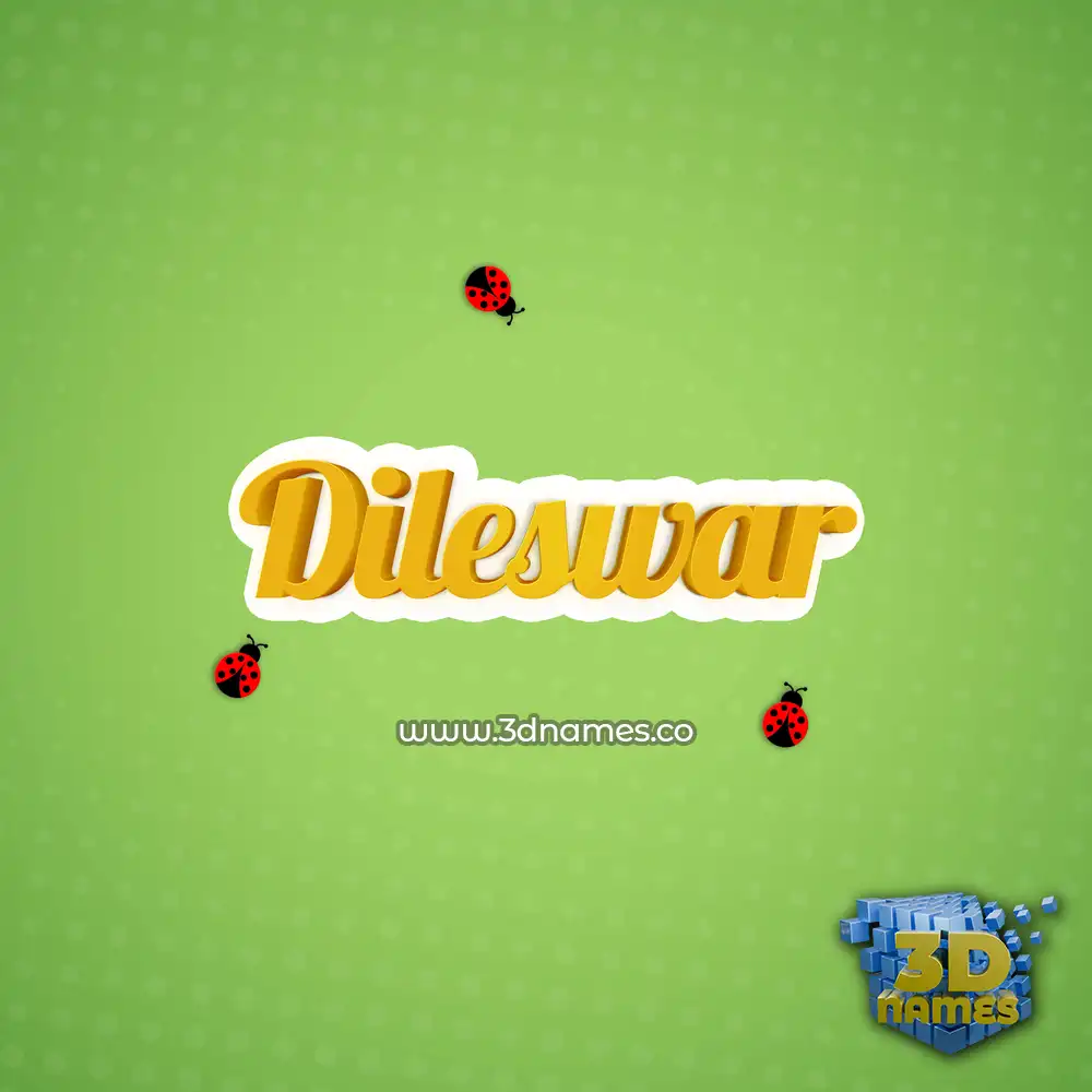 dileswar in Ladybugs style - 3D name wallpaper