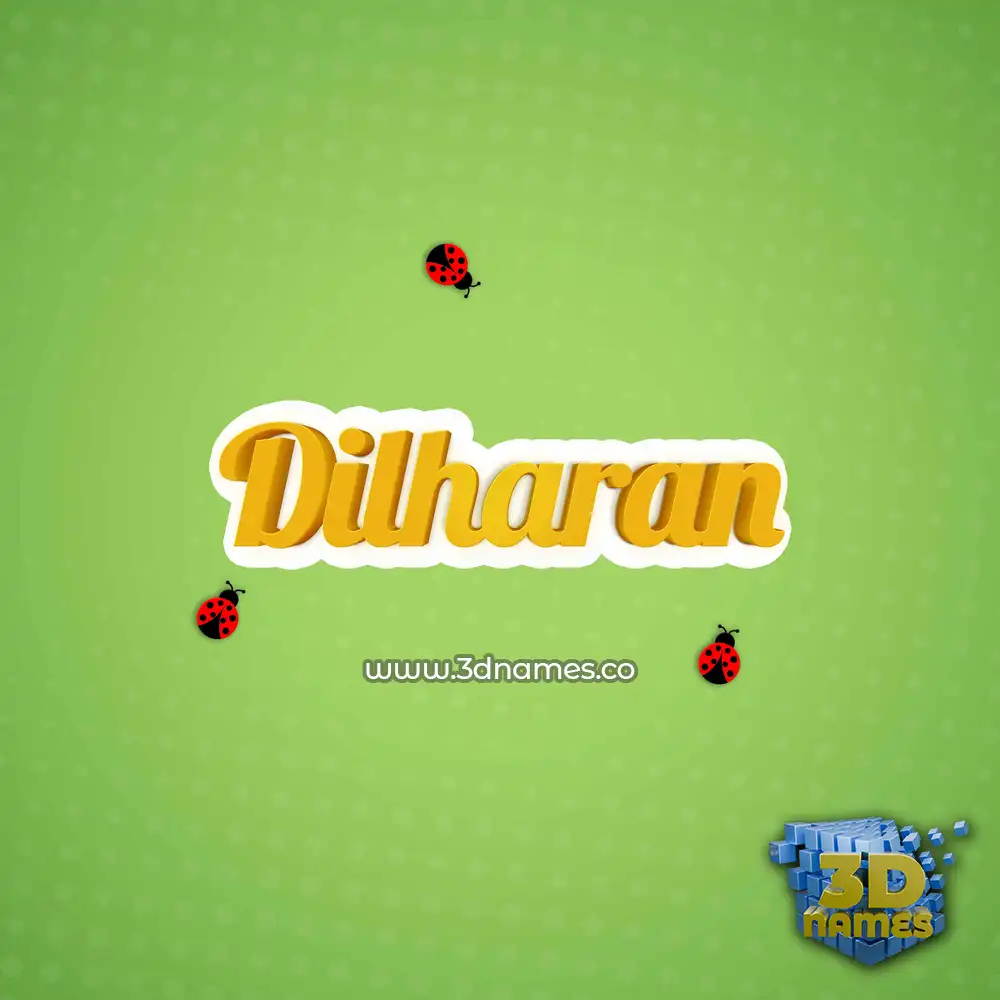 dilharan in Ladybugs style - 3D name wallpaper