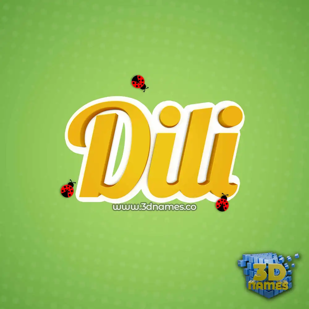 dili in Ladybugs style - 3D name wallpaper
