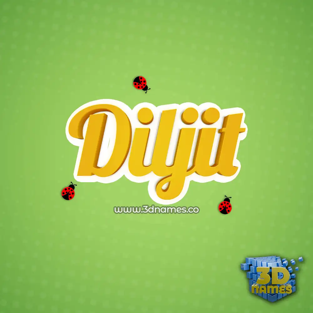 diljit in Ladybugs style - 3D name wallpaper