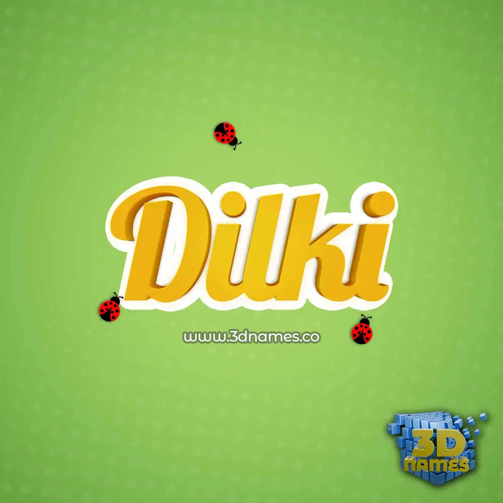 dilki in Ladybugs style - 3D name wallpaper
