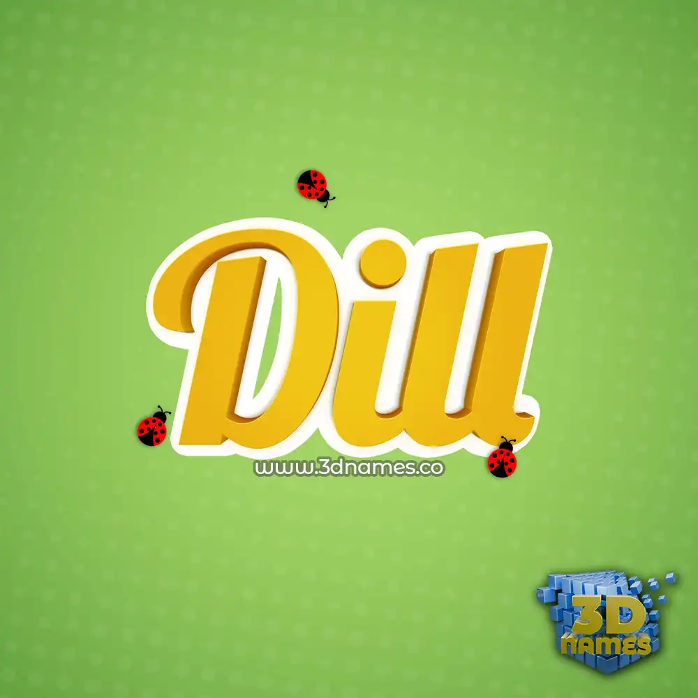 dill in Ladybugs style - 3D name wallpaper