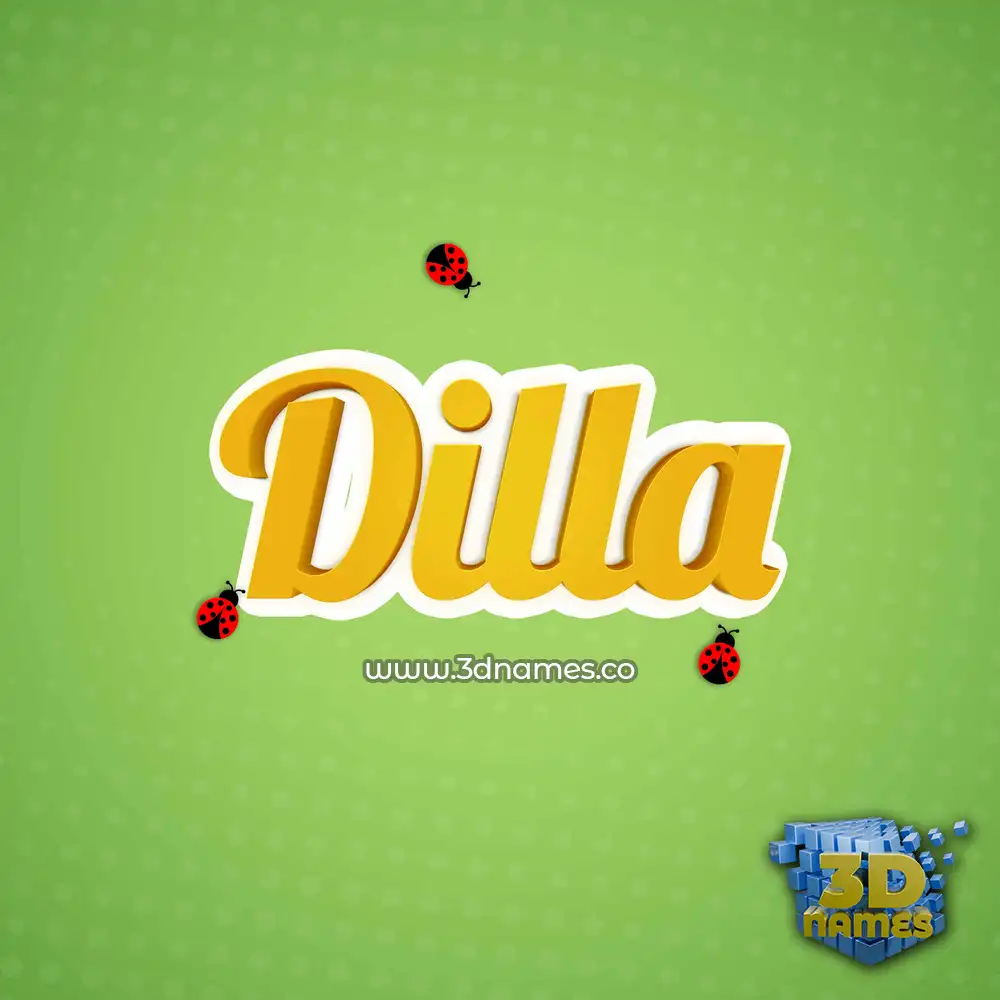 dilla in Ladybugs style - 3D name wallpaper