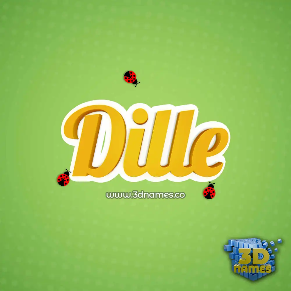 dille in Ladybugs style - 3D name wallpaper