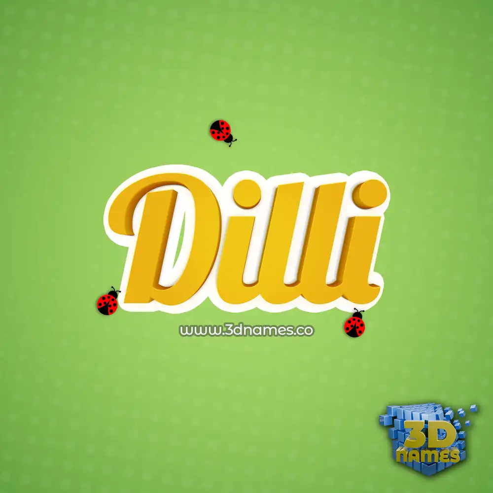 dilli in Ladybugs style - 3D name wallpaper