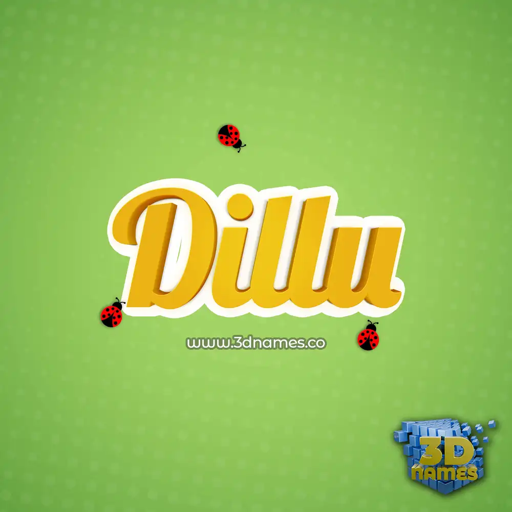 dillu in Ladybugs style - 3D name wallpaper