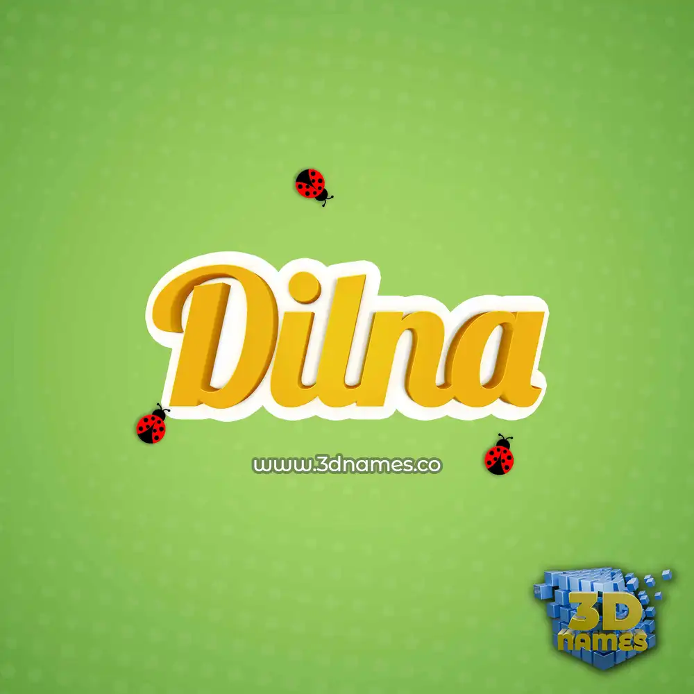 dilna in Ladybugs style - 3D name wallpaper