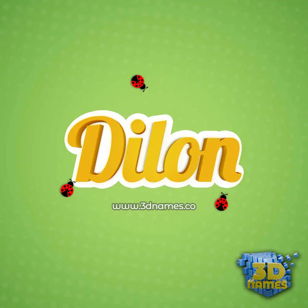 dilon in Ladybugs style - 3D name wallpaper