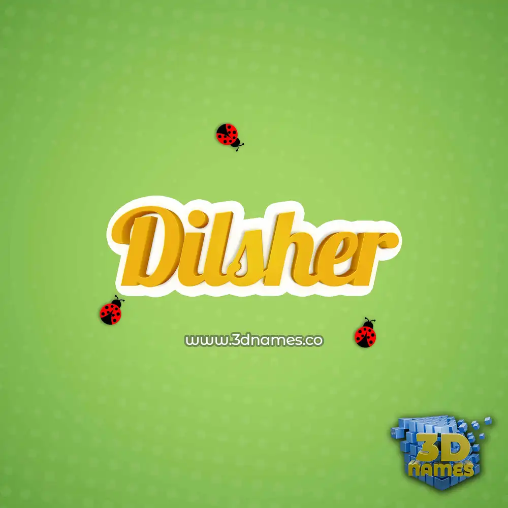 dilsher in Ladybugs style - 3D name wallpaper