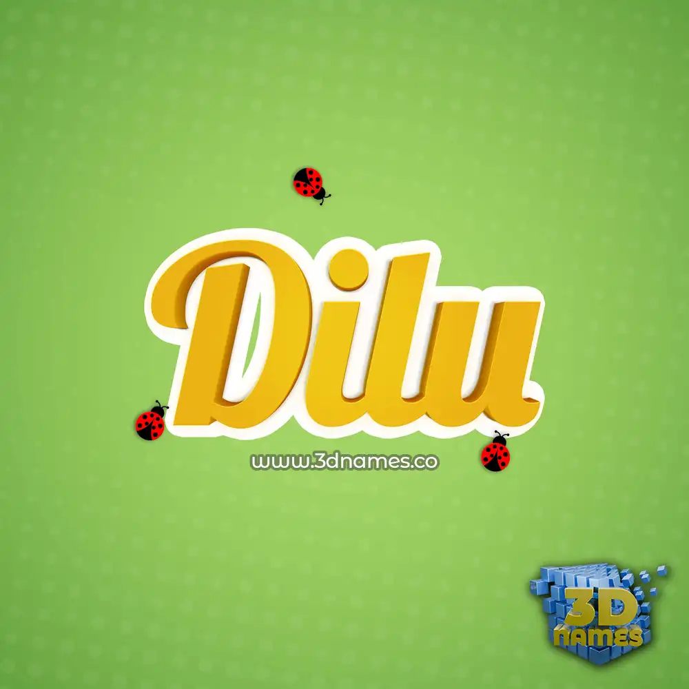 dilu in Ladybugs style - 3D name wallpaper