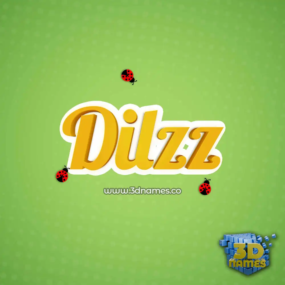 dilzz in Ladybugs style - 3D name wallpaper