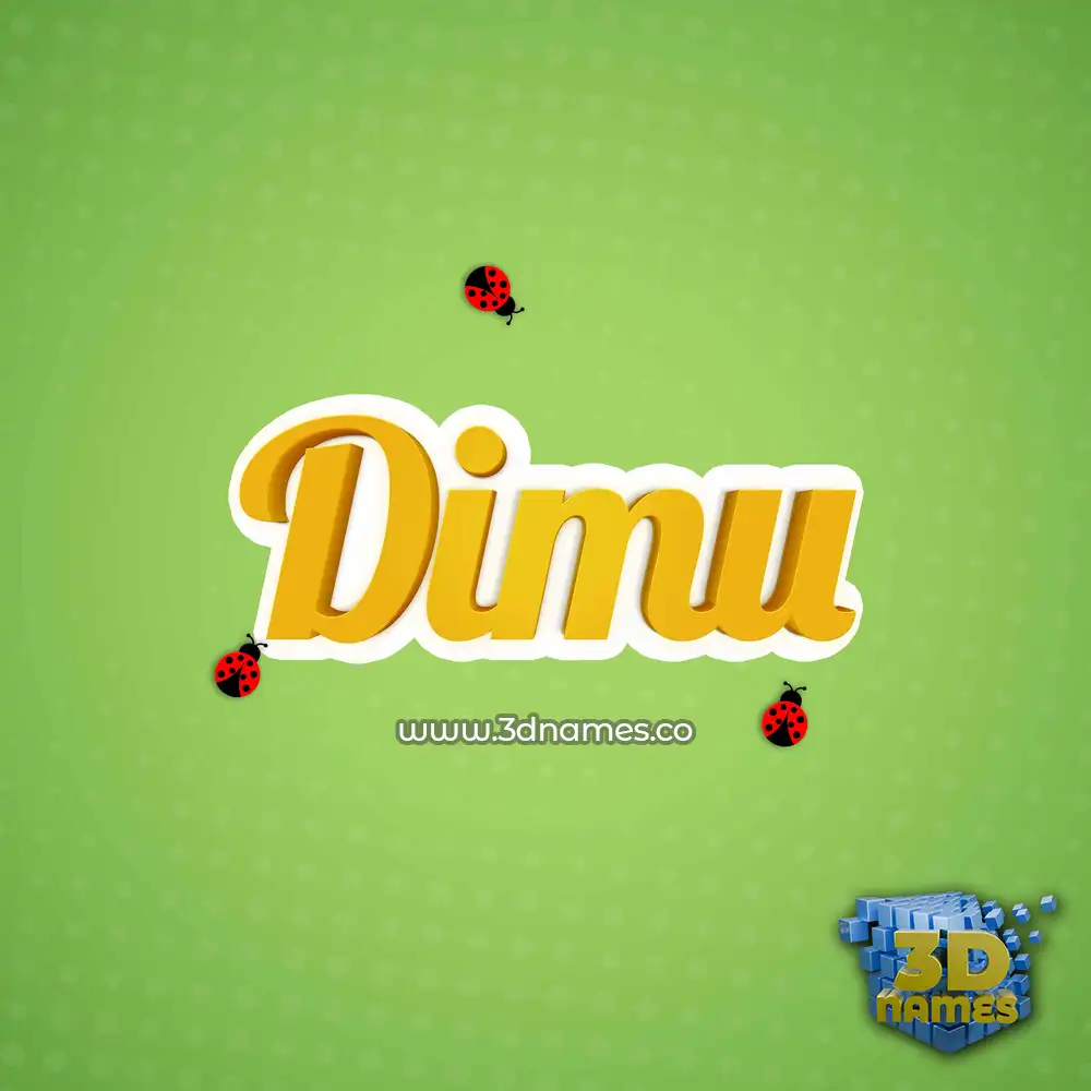 dimu in Ladybugs style - 3D name wallpaper