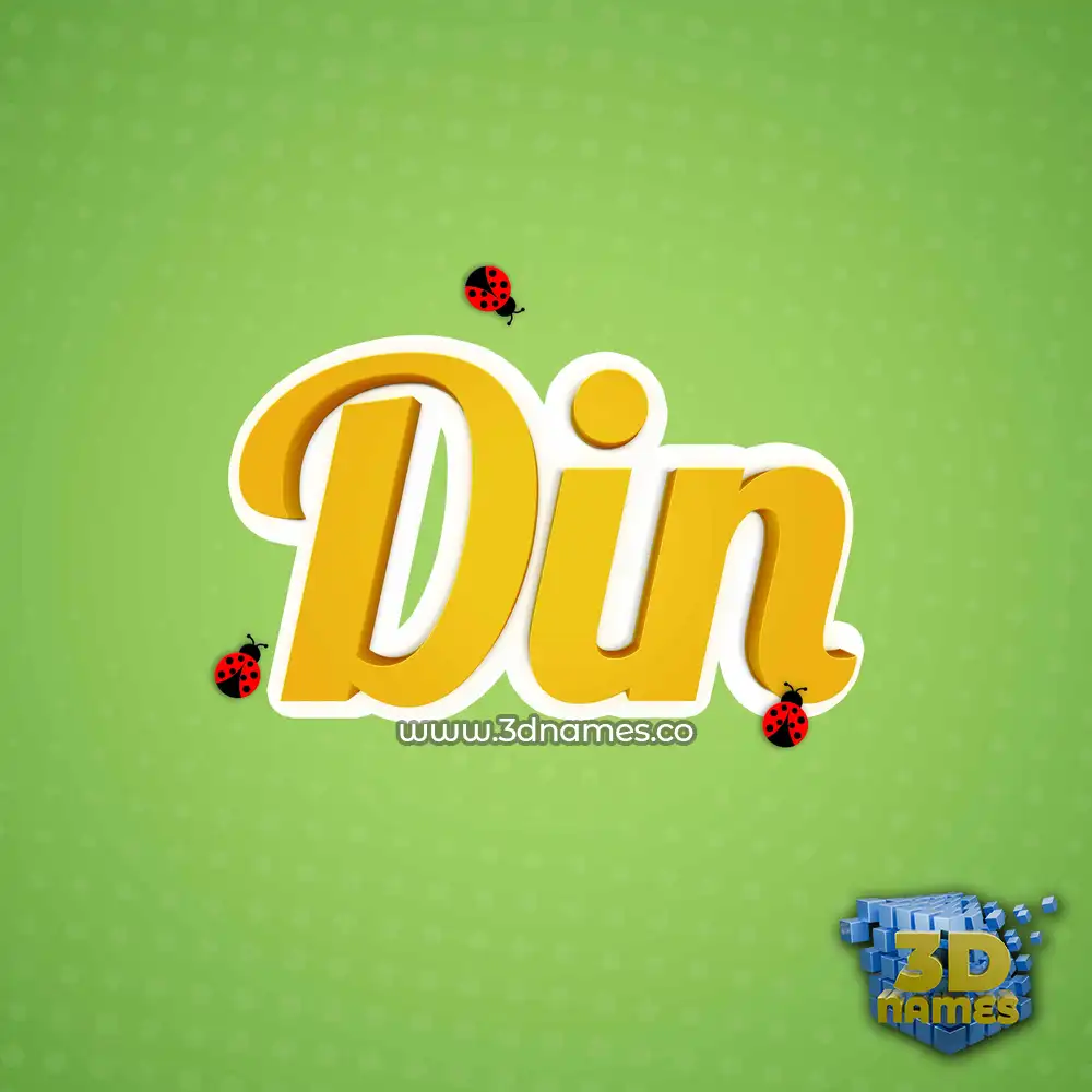 din in Ladybugs style - 3D name wallpaper
