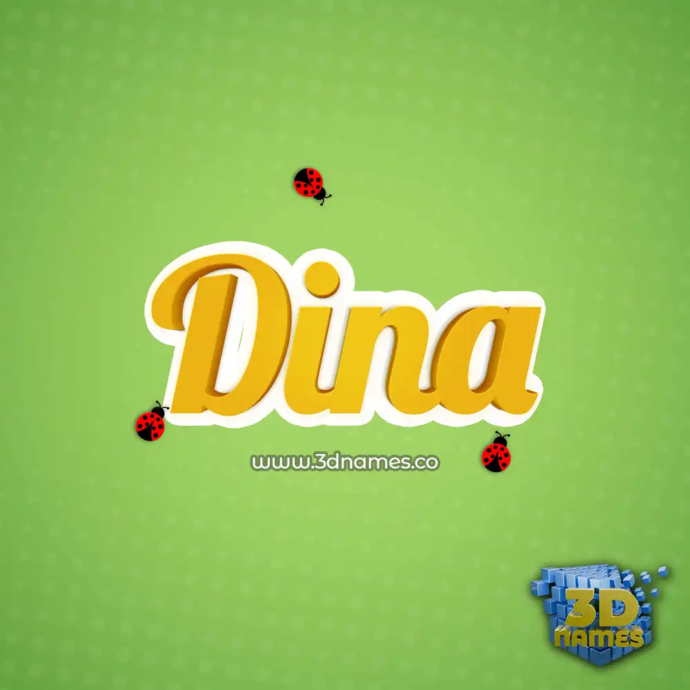 dina in Ladybugs style - 3D name wallpaper