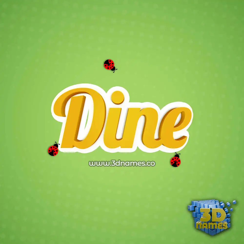dine in Ladybugs style - 3D name wallpaper