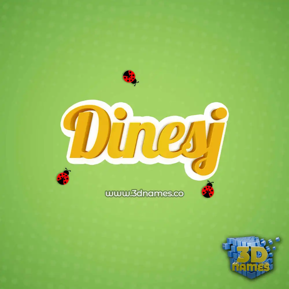 dinesj in Ladybugs style - 3D name wallpaper
