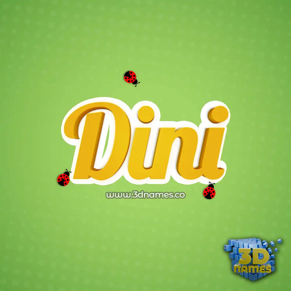 dini in Ladybugs style - 3D name wallpaper
