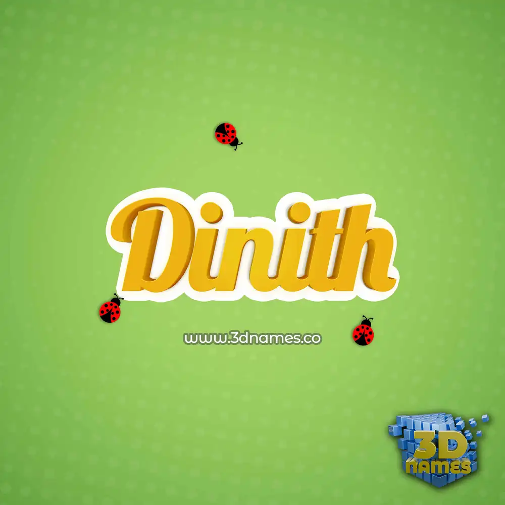 dinith in Ladybugs style - 3D name wallpaper