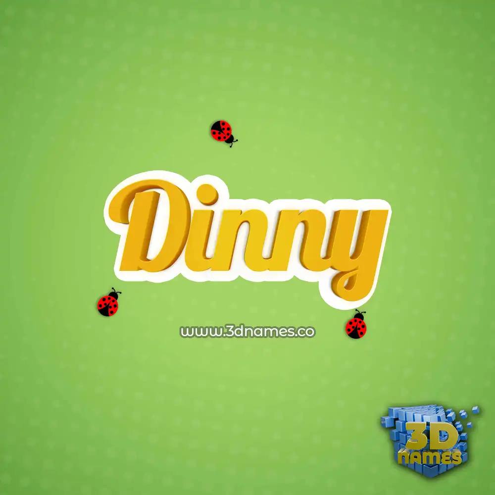 dinny in Ladybugs style - 3D name wallpaper