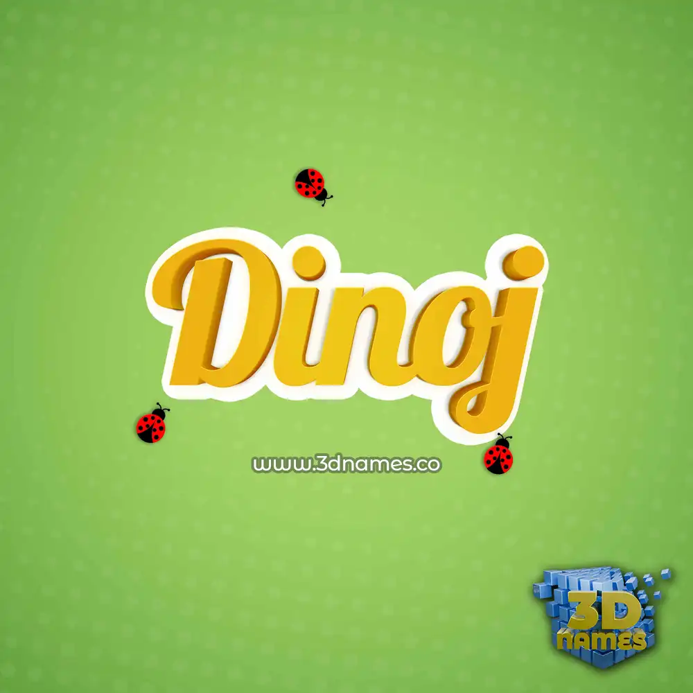dinoj in Ladybugs style - 3D name wallpaper