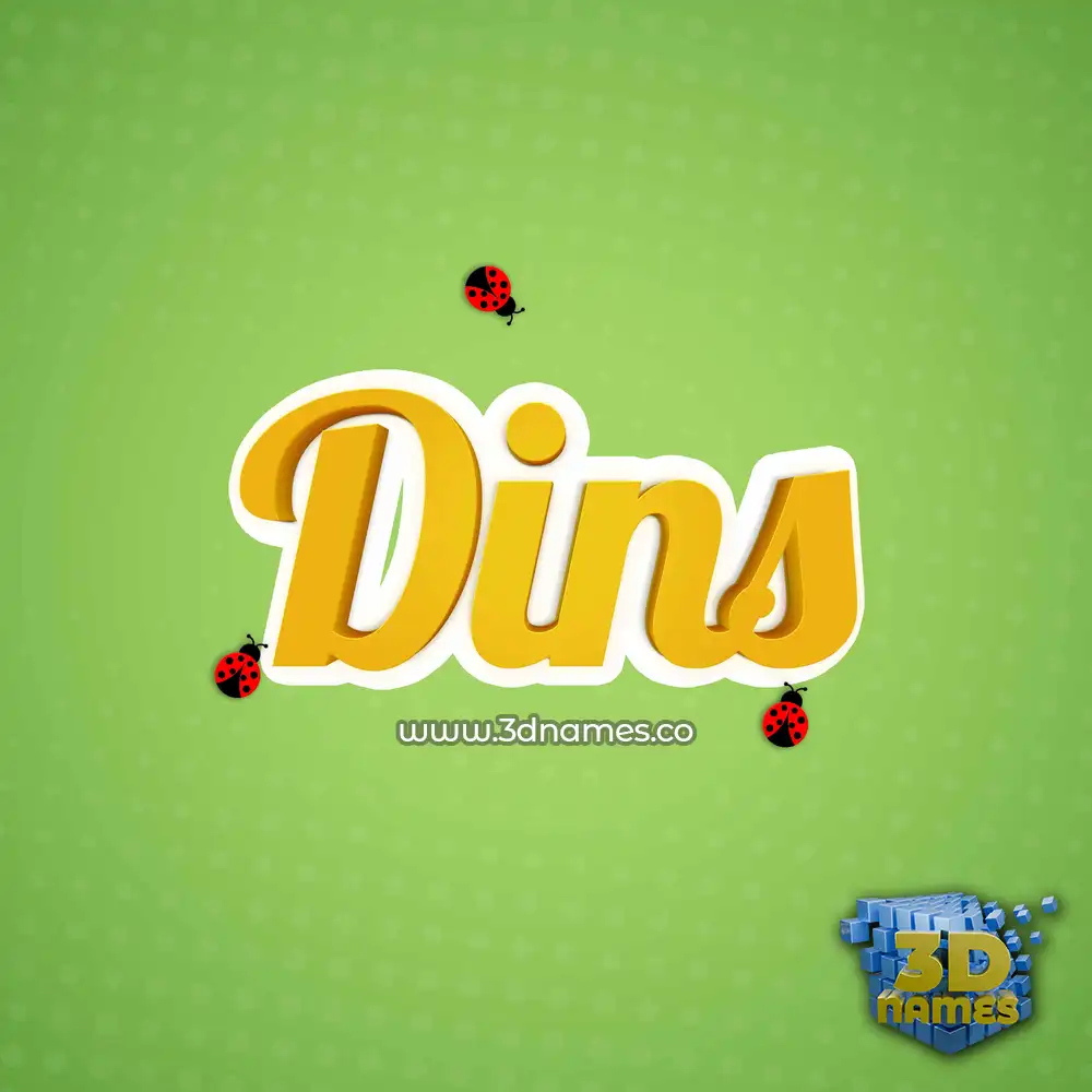 dins in Ladybugs style - 3D name wallpaper