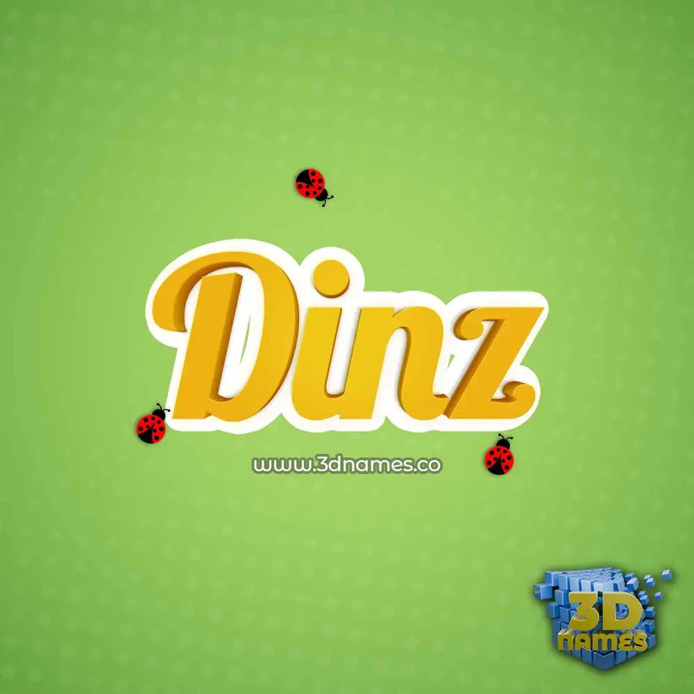 dinz in Ladybugs style - 3D name wallpaper