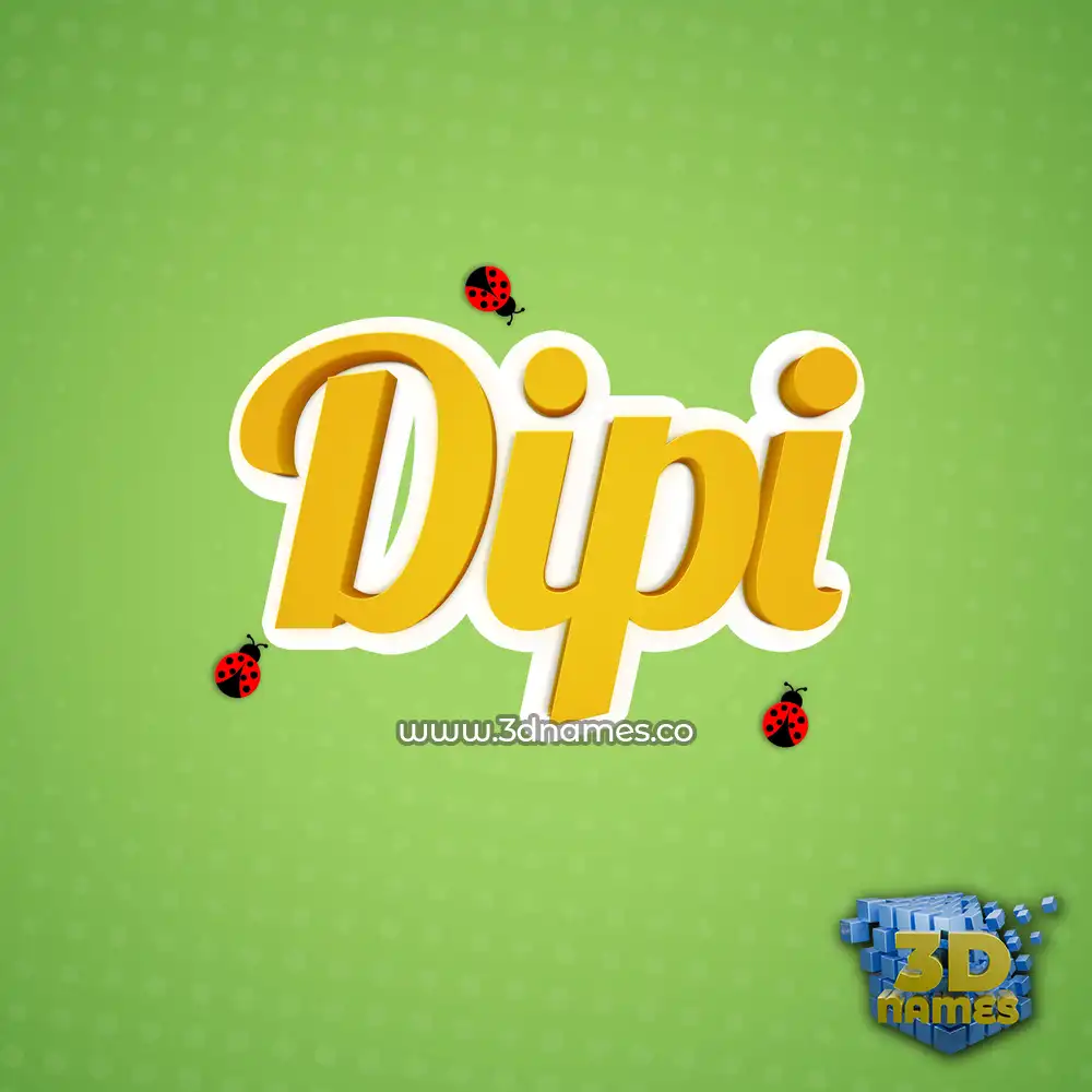dipi in Ladybugs style - 3D name wallpaper