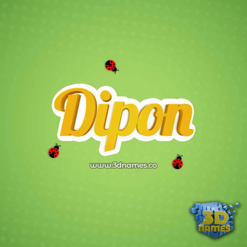 dipon in Ladybugs style - 3D name wallpaper