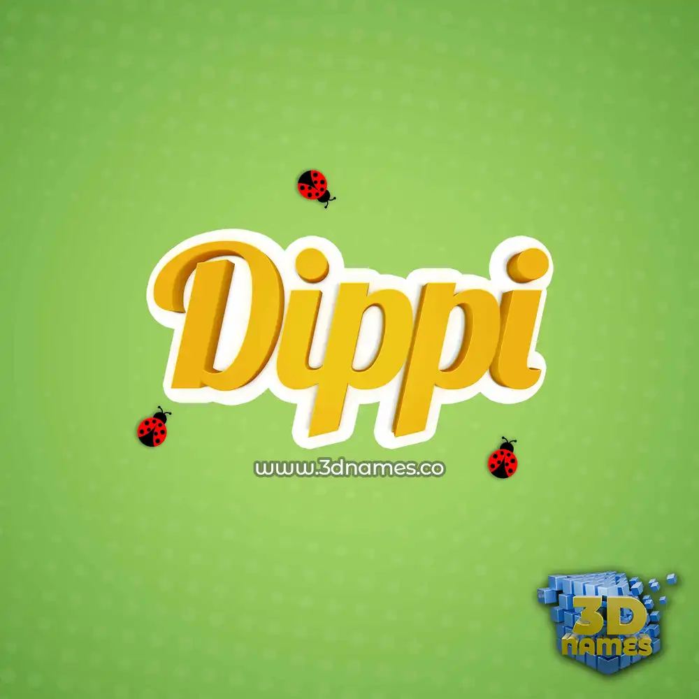dippi in Ladybugs style - 3D name wallpaper