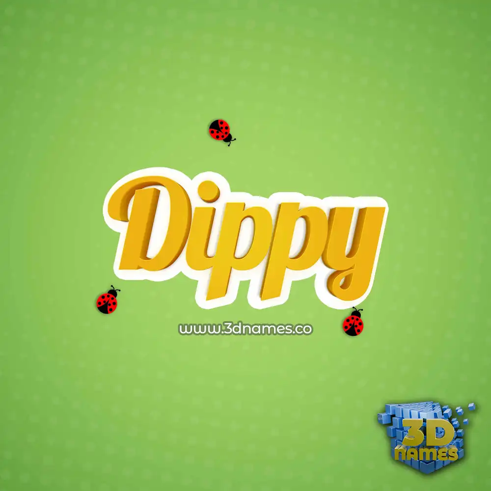dippy in Ladybugs style - 3D name wallpaper
