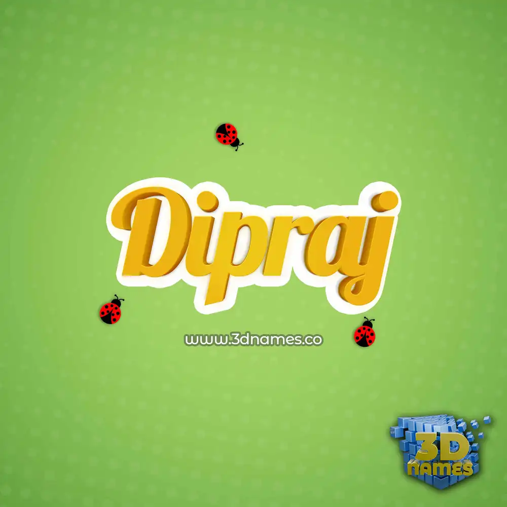dipraj in Ladybugs style - 3D name wallpaper