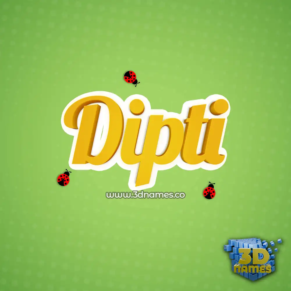 dipti in Ladybugs style - 3D name wallpaper