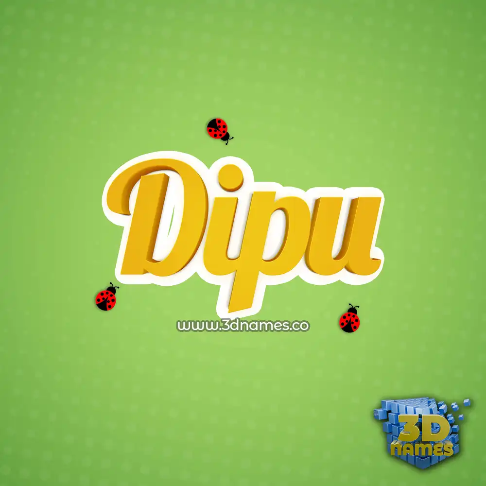 dipu in Ladybugs style - 3D name wallpaper