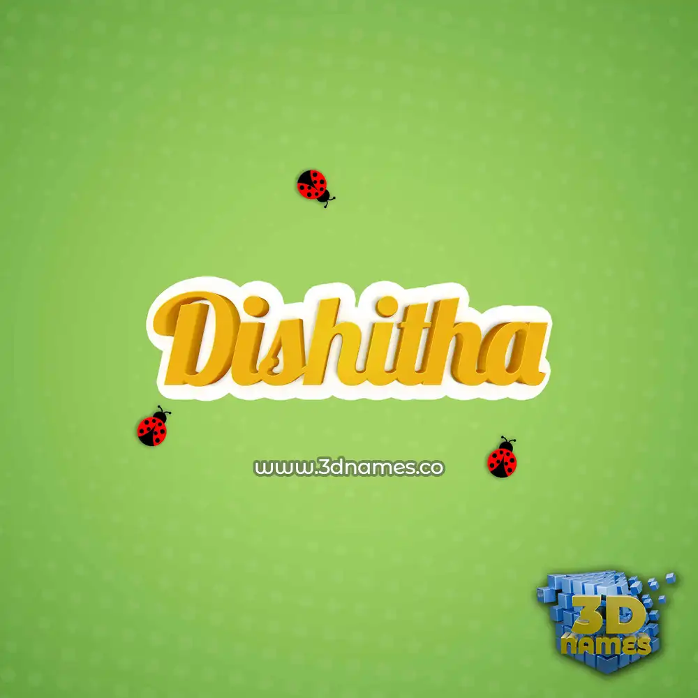 dishitha in Ladybugs style - 3D name wallpaper