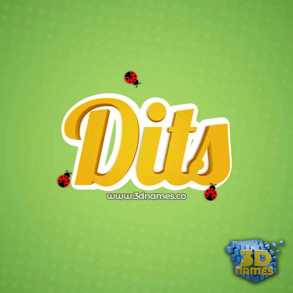 dits in Ladybugs style - 3D name wallpaper