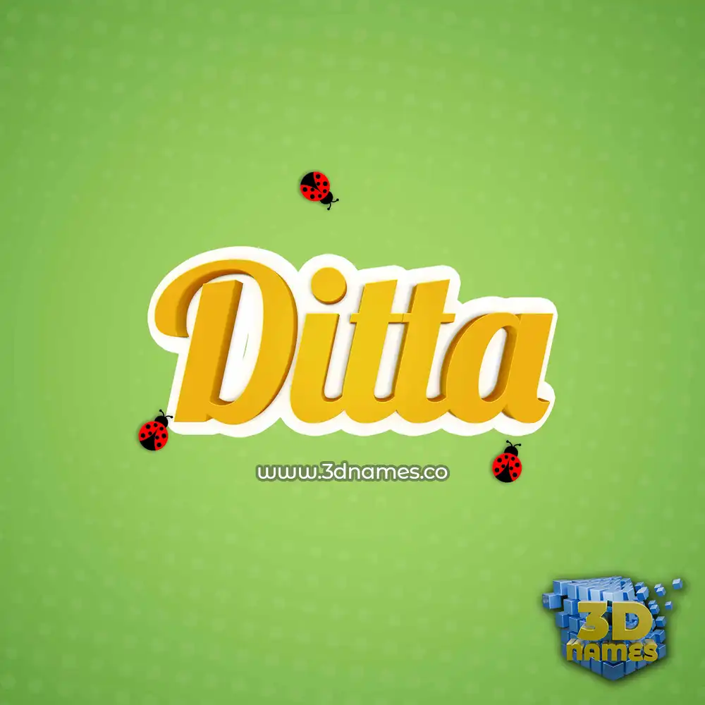 ditta in Ladybugs style - 3D name wallpaper
