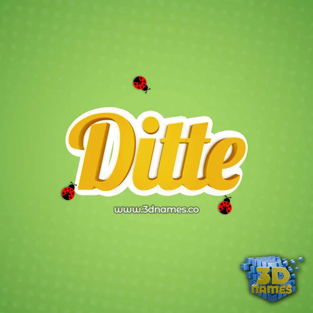 ditte in Ladybugs style - 3D name wallpaper
