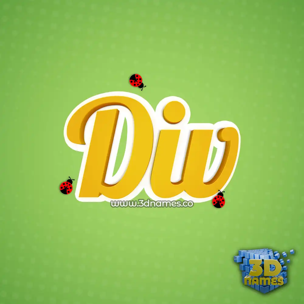 div in Ladybugs style - 3D name wallpaper