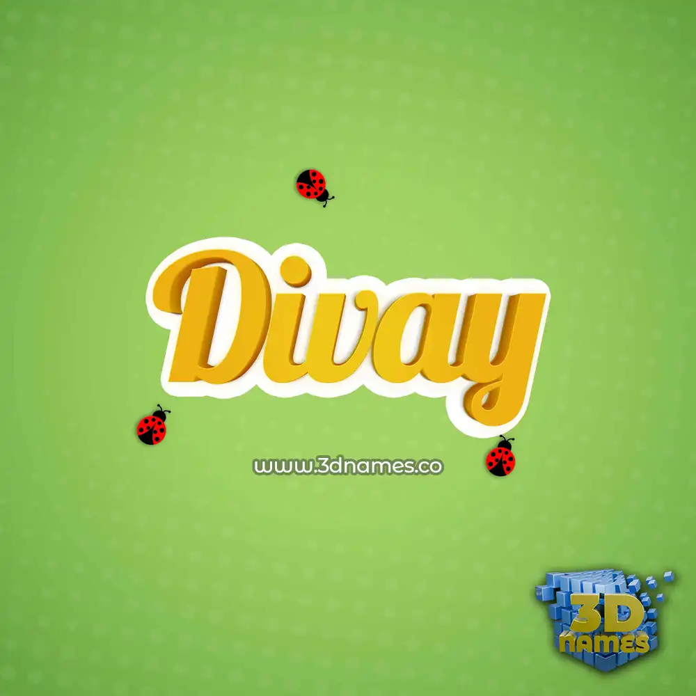 divay in Ladybugs style - 3D name wallpaper