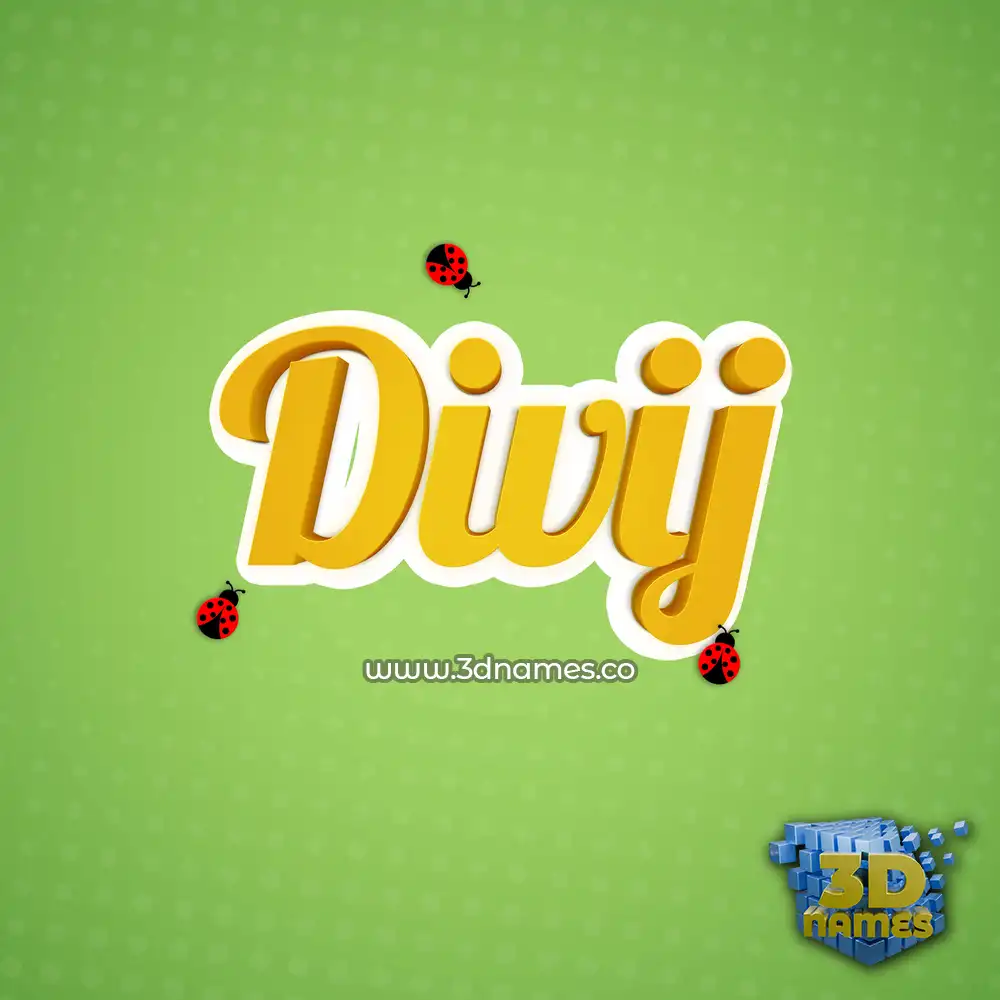 divij in Ladybugs style - 3D name wallpaper