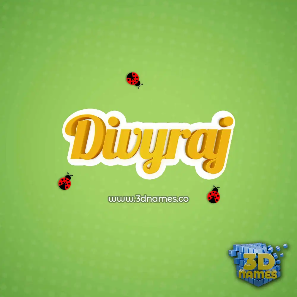divyraj in Ladybugs style - 3D name wallpaper