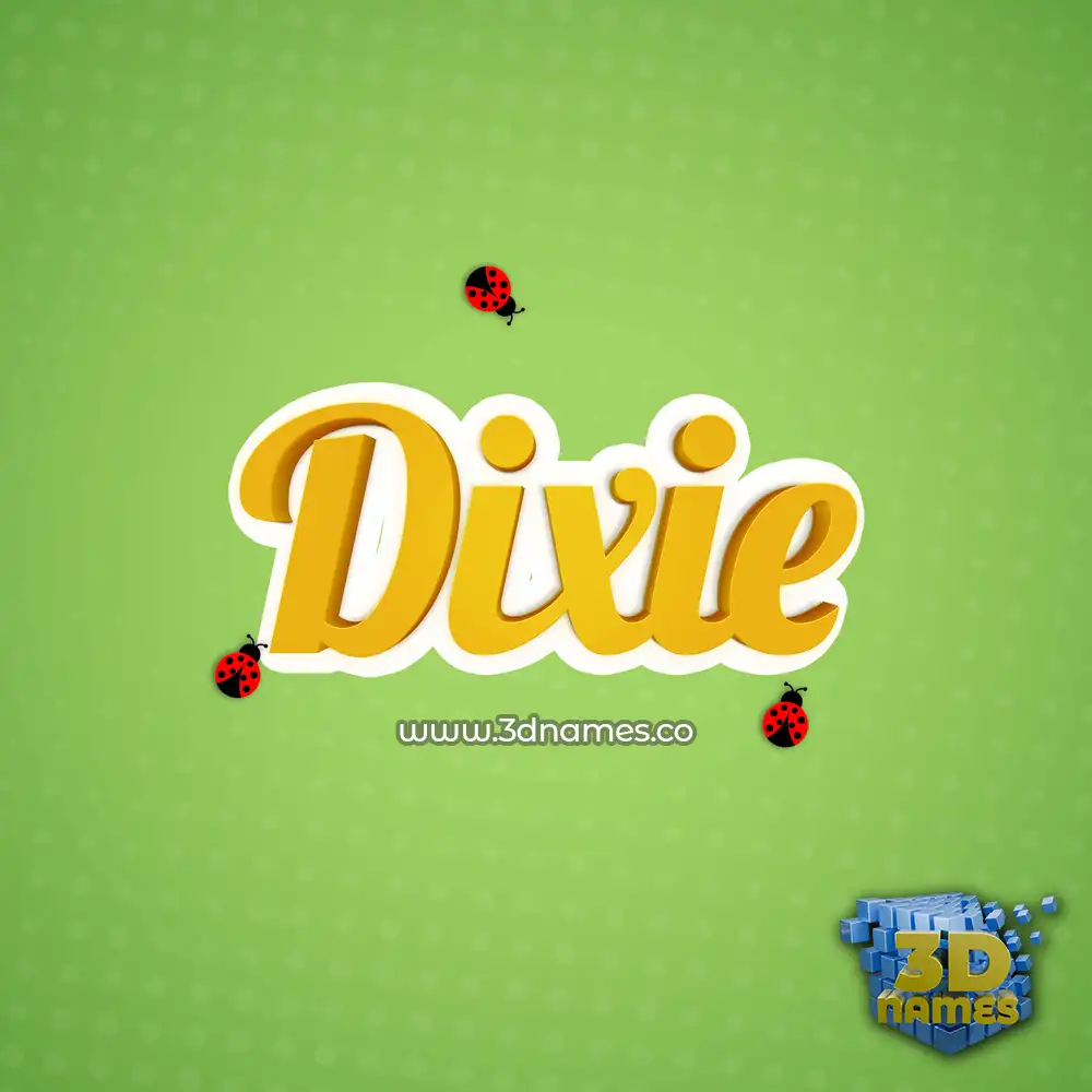 dixie in Ladybugs style - 3D name wallpaper