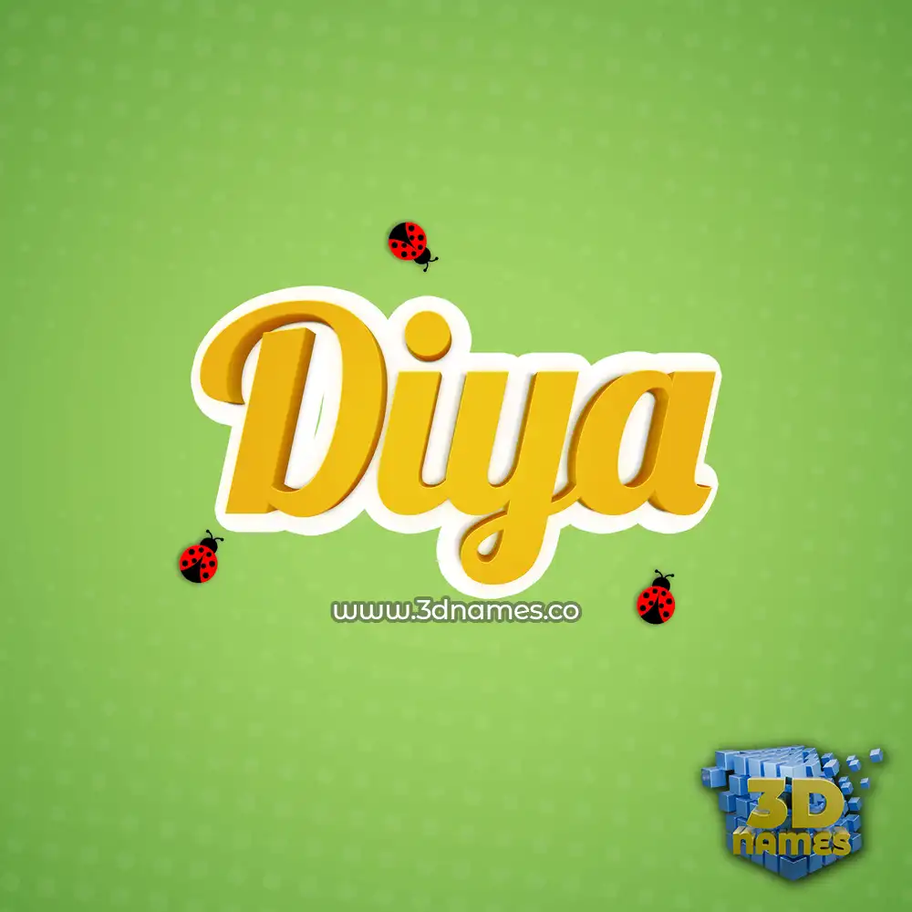 diya in Ladybugs style - 3D name wallpaper