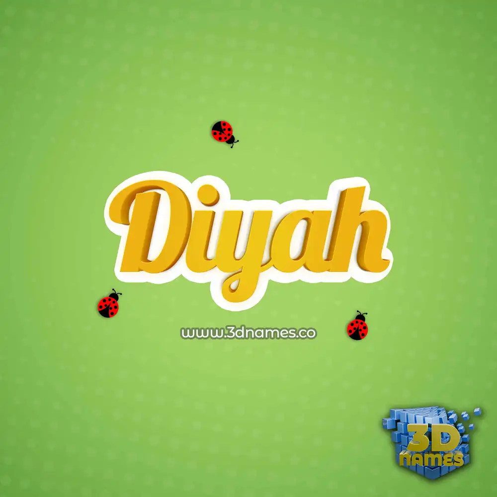 diyah in Ladybugs style - 3D name wallpaper