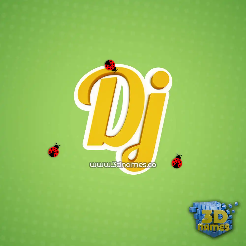 dj in Ladybugs style - 3D name wallpaper