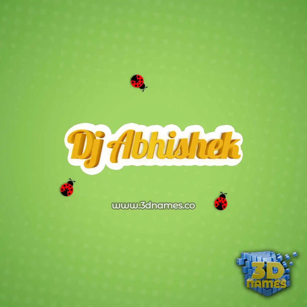 dj abhishek in Ladybugs style - 3D name wallpaper