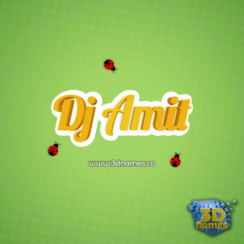 dj amit in Ladybugs style - 3D name wallpaper