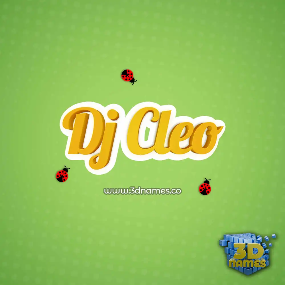 dj cleo in Ladybugs style - 3D name wallpaper