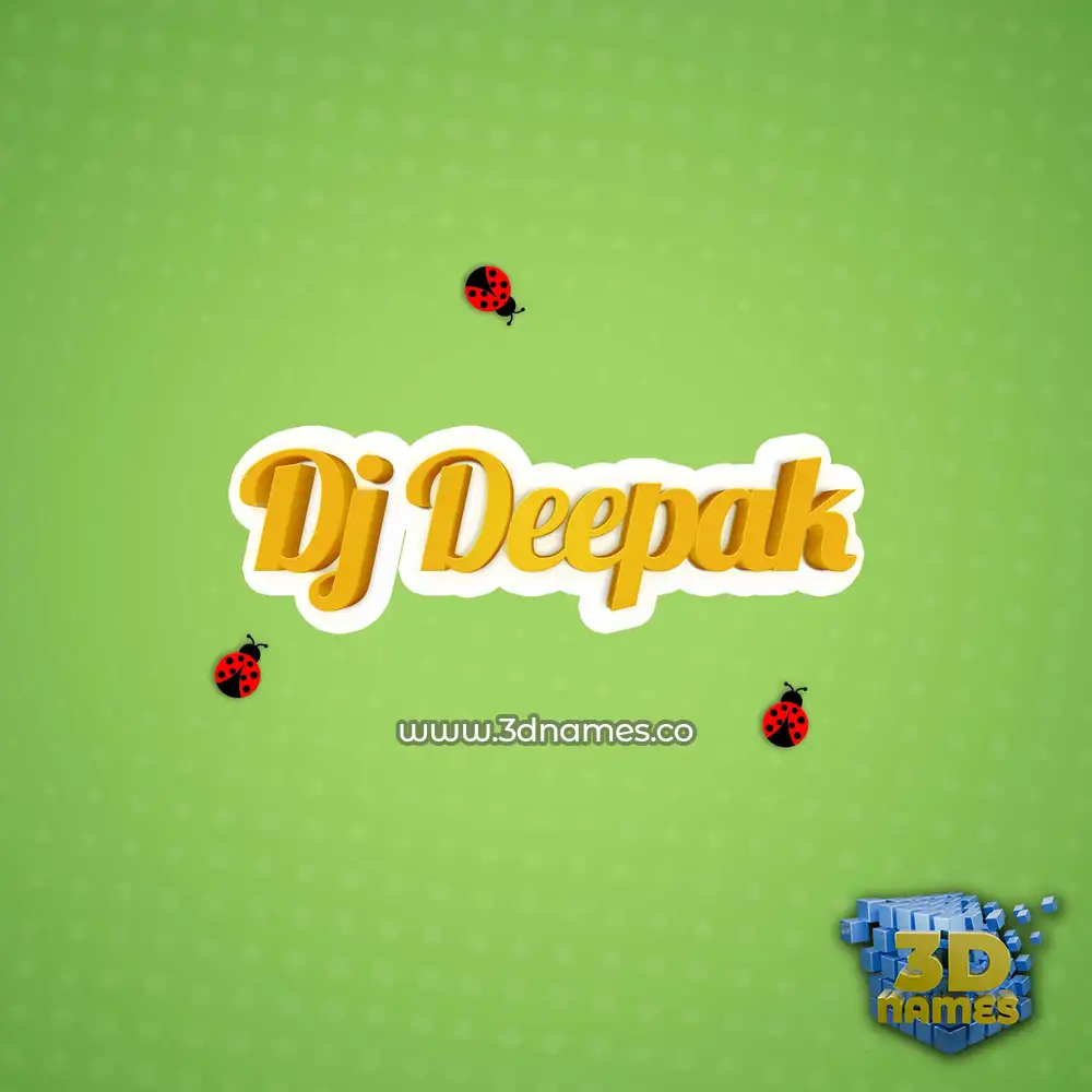 dj deepak in Ladybugs style - 3D name wallpaper